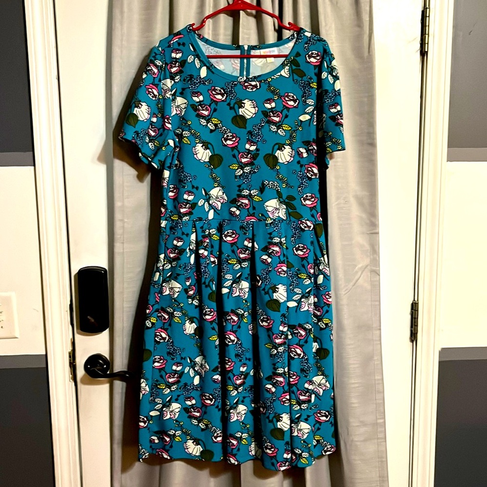 3X LuLaRoe Floral Amelia Dress